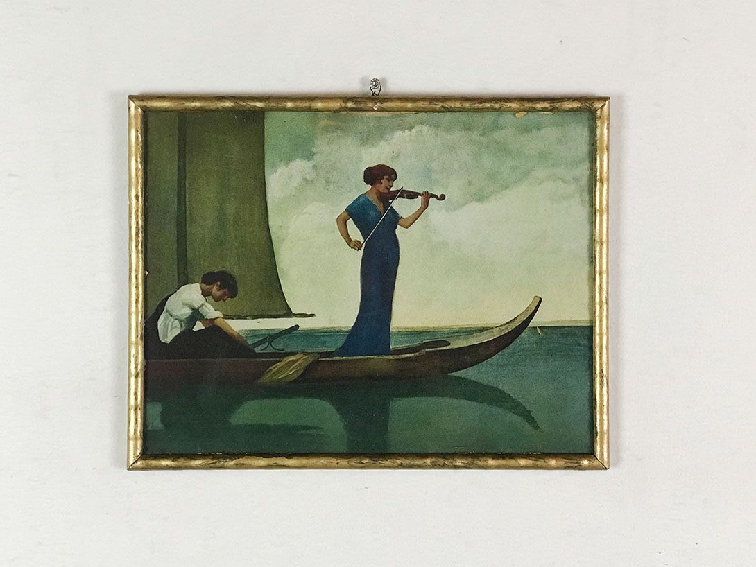 Foto Woman Playing the Violin on a Gondola 26B4