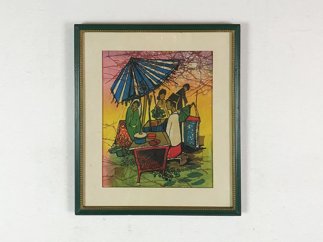 Foto Filipino Batik on Textile, Street Cafe 1960 27C4