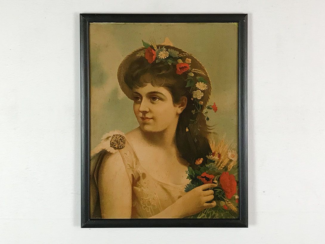 Foto Oil Portrait of a Woman with Flowers 26D11