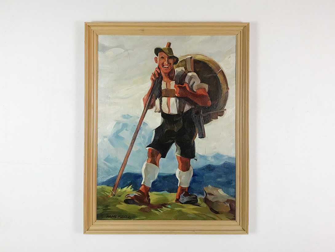Foto Man in the Alps Carrying Appenzeller Cheese 31D9