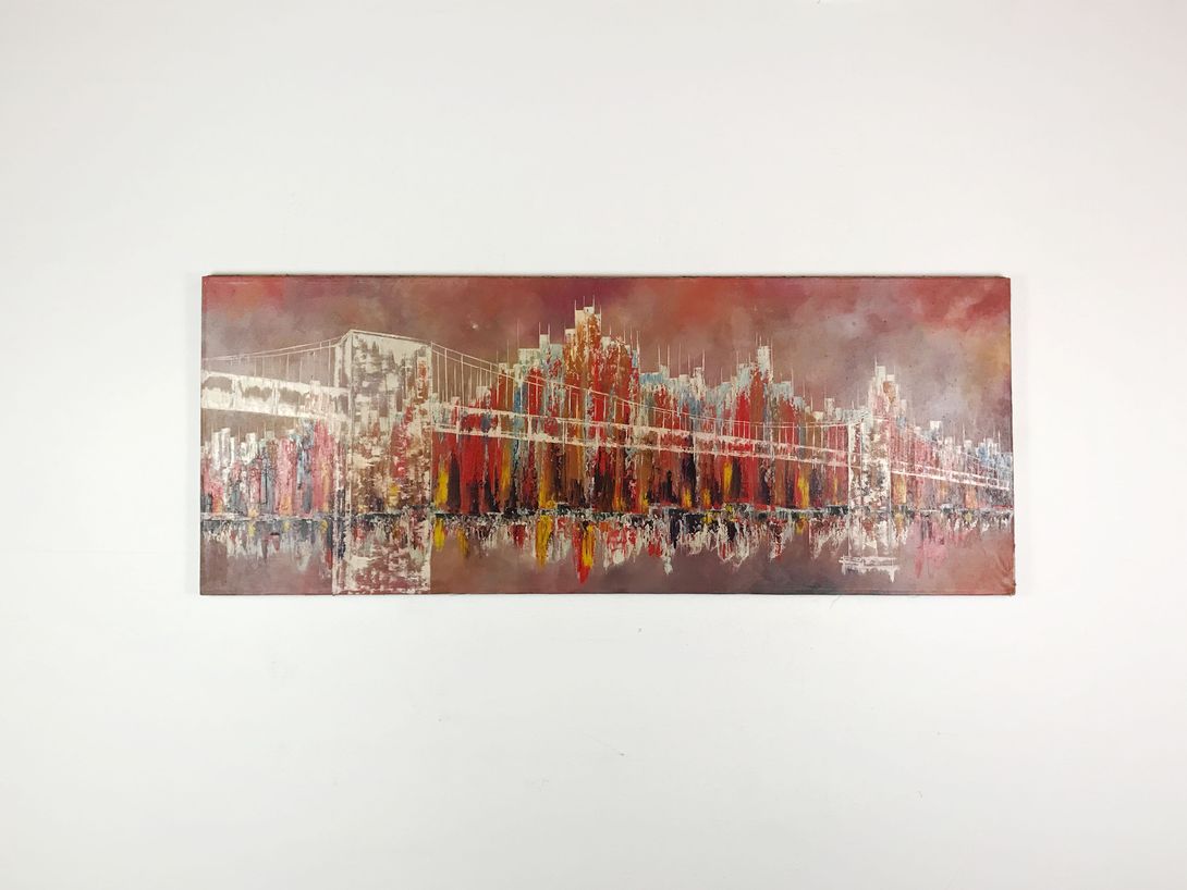 Foto Vibrant Painting of the Brooklyn Bridge, New York h64x164 37B1