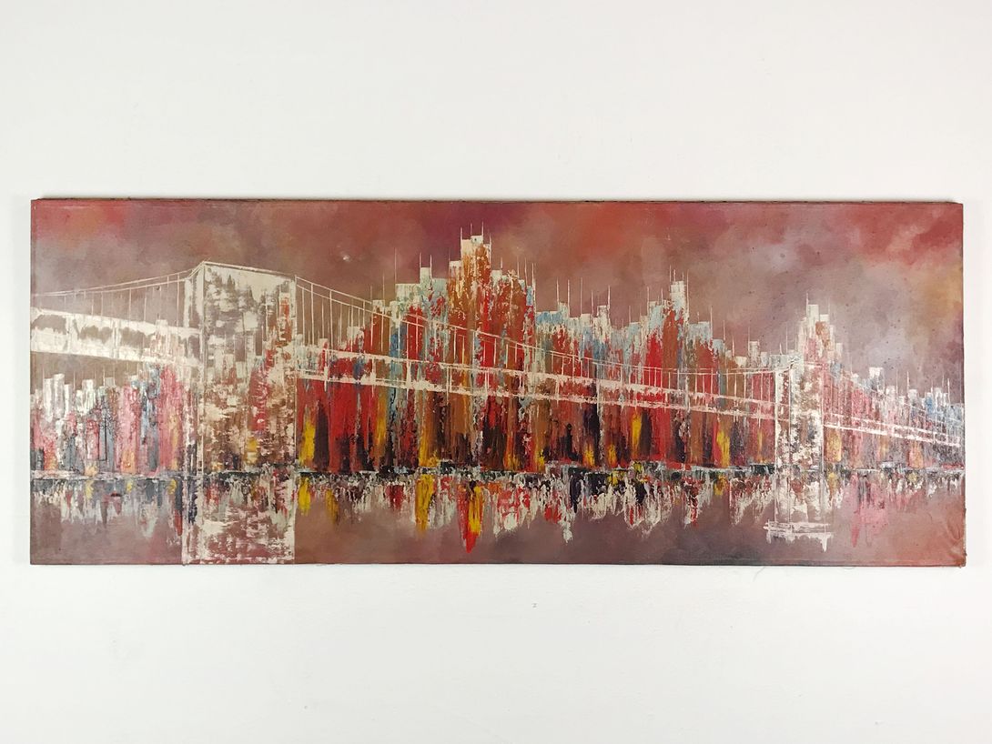 Foto Vibrant Painting of the Brooklyn Bridge, New York h64x164 37B1