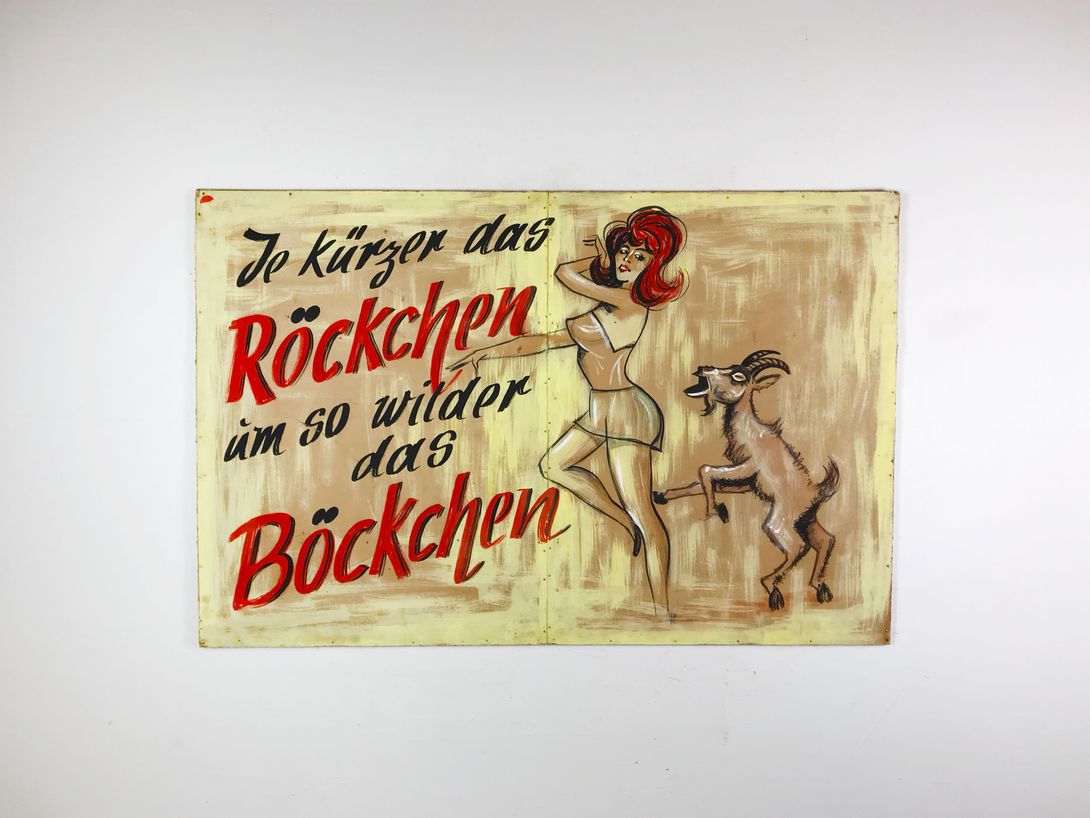 Foto Woman and Goat, Wooden Sign Germany 2A3
