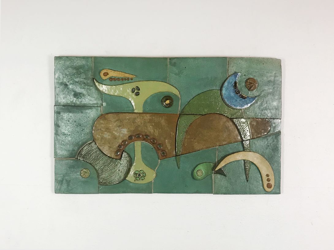 Foto Turquoise Ceramic Abstract Artwork 8C1