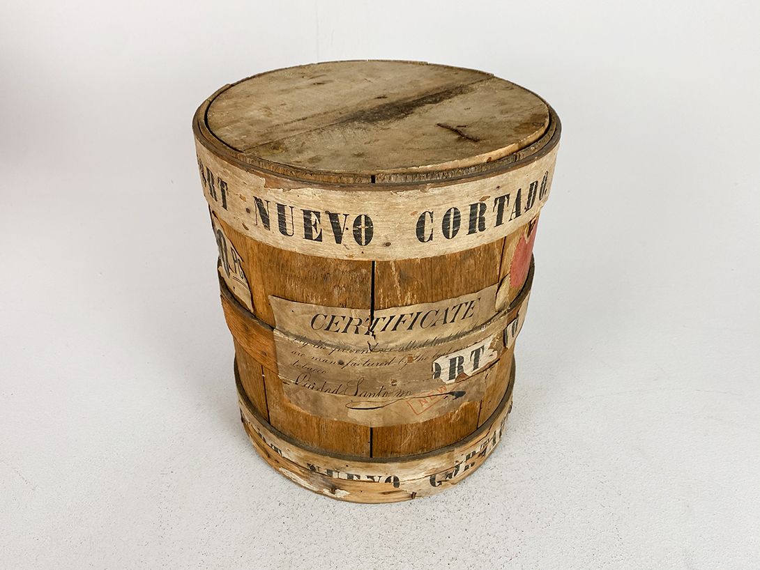 Foto Round Wooden Box New York h32