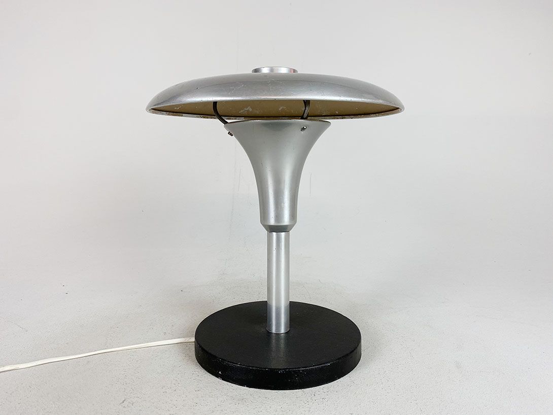 Foto Silver Space Age Mushroom Desk Lamp h36