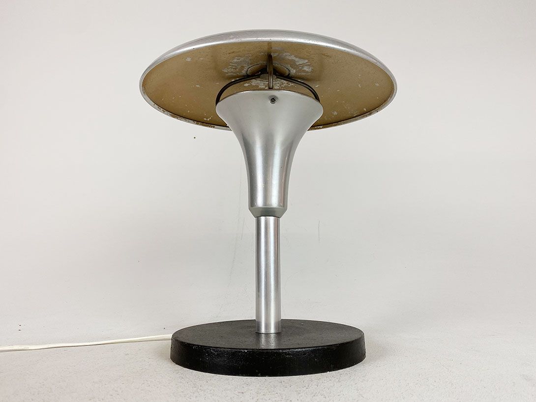 Foto Silver Space Age Mushroom Desk Lamp h36