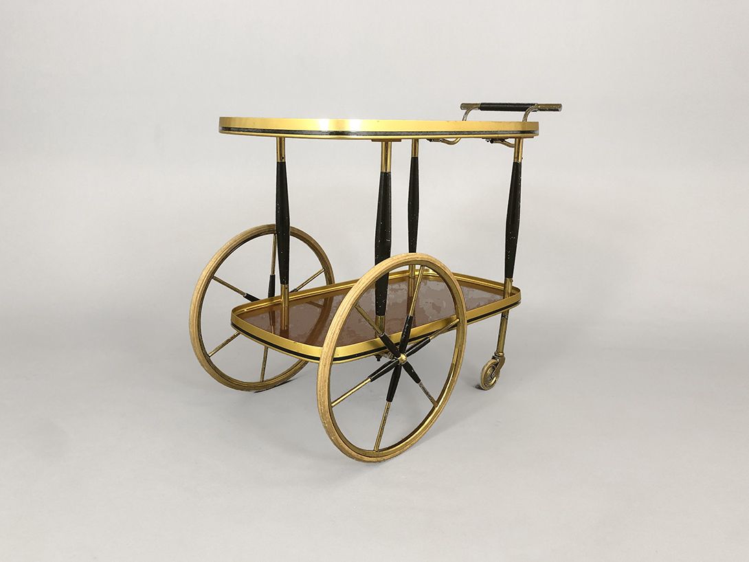 Foto Golden and Brown Serving Cart h65x77x41