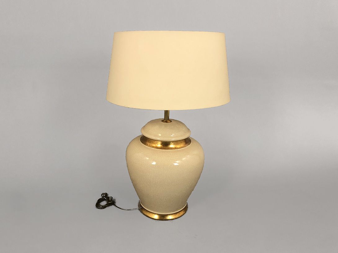 Foto White Floor Lamp with Golden Applications h94 C1+