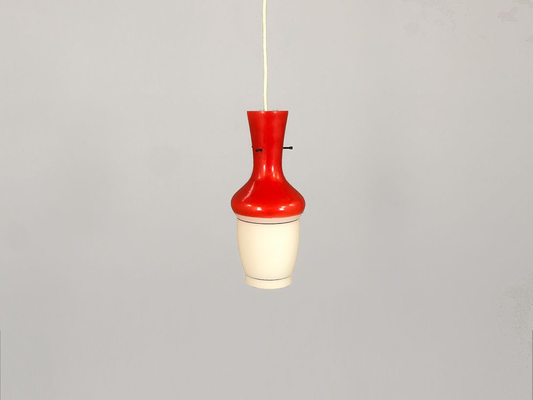 Foto Red and White Pendant Lamp h34