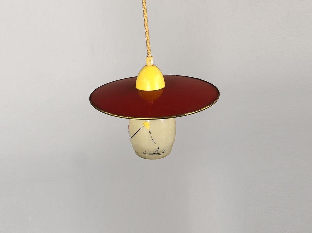 Foto Pendant Lamp with Kite Flying Decor 1955 ø25