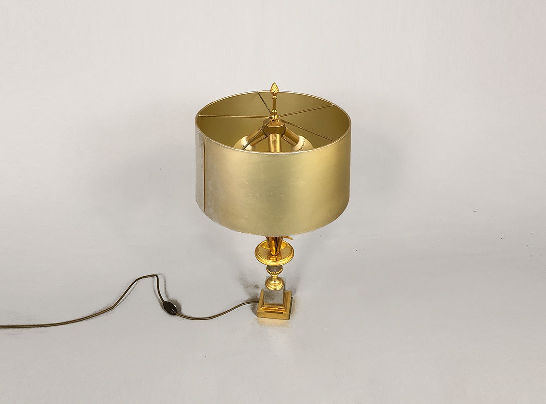 Foto Brass Table Lamp with Palm Leaves Stand h72