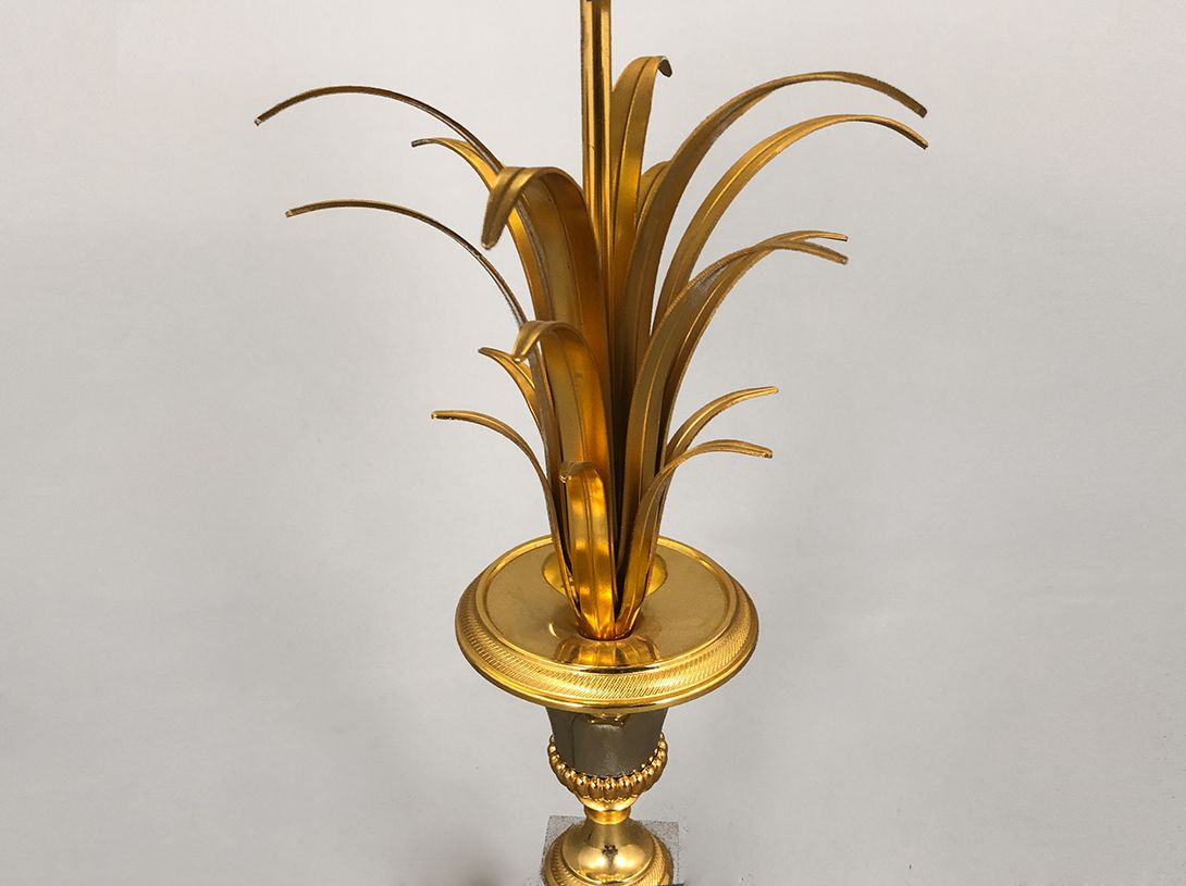 Foto Brass Table Lamp with Palm Leaves Stand h72