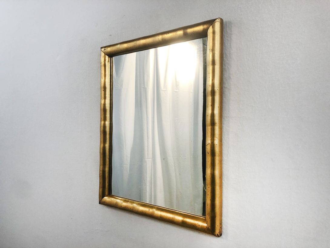 Foto Rectangular Mirror with Gold Wooden Frame h55x45