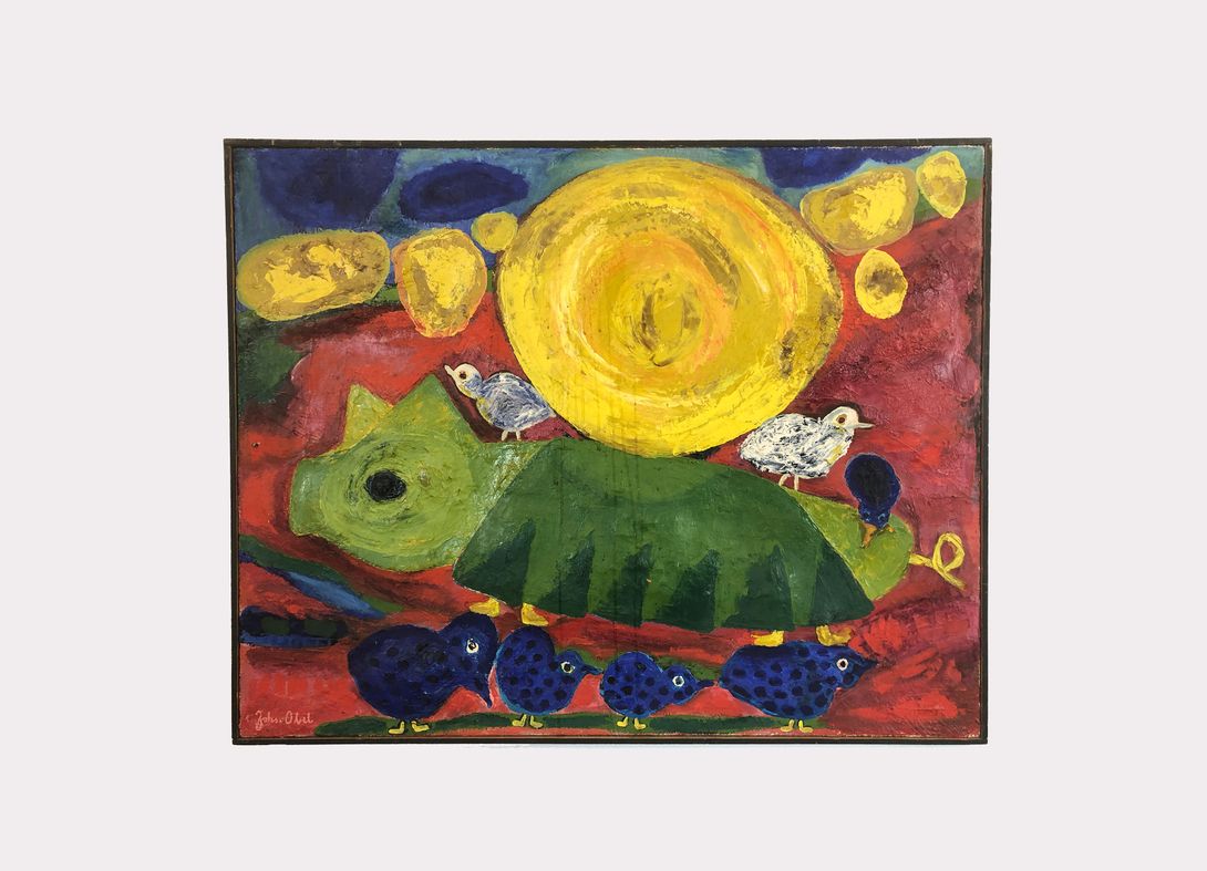 Foto Colorful Oil Painting Caterpillar h71x92 30D8