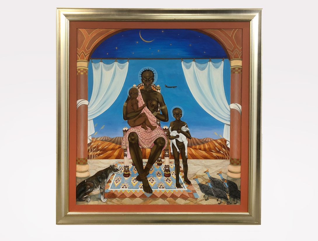 Foto Large Surrealist Majestic Oil Painting Mother with Children h138x129 39A7