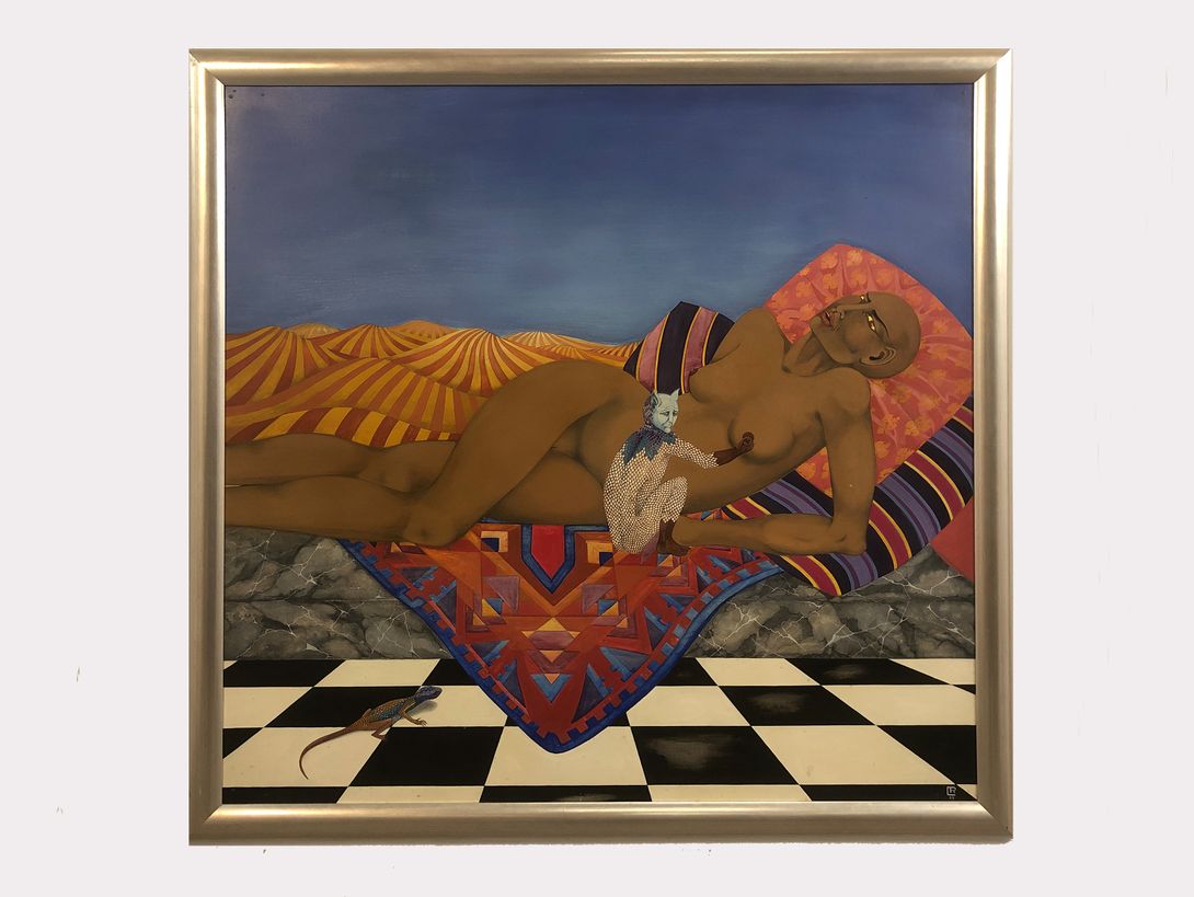 Foto Large Surrealist Oil Painting Africa h134x127 39A6