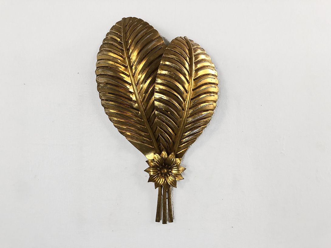 Foto Hans Kögl Wall Lamp Brass Banana Leaves h74
