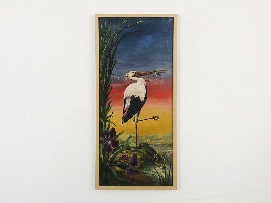 Foto Set of Three Paintings of Birds and Flowers 24D6
