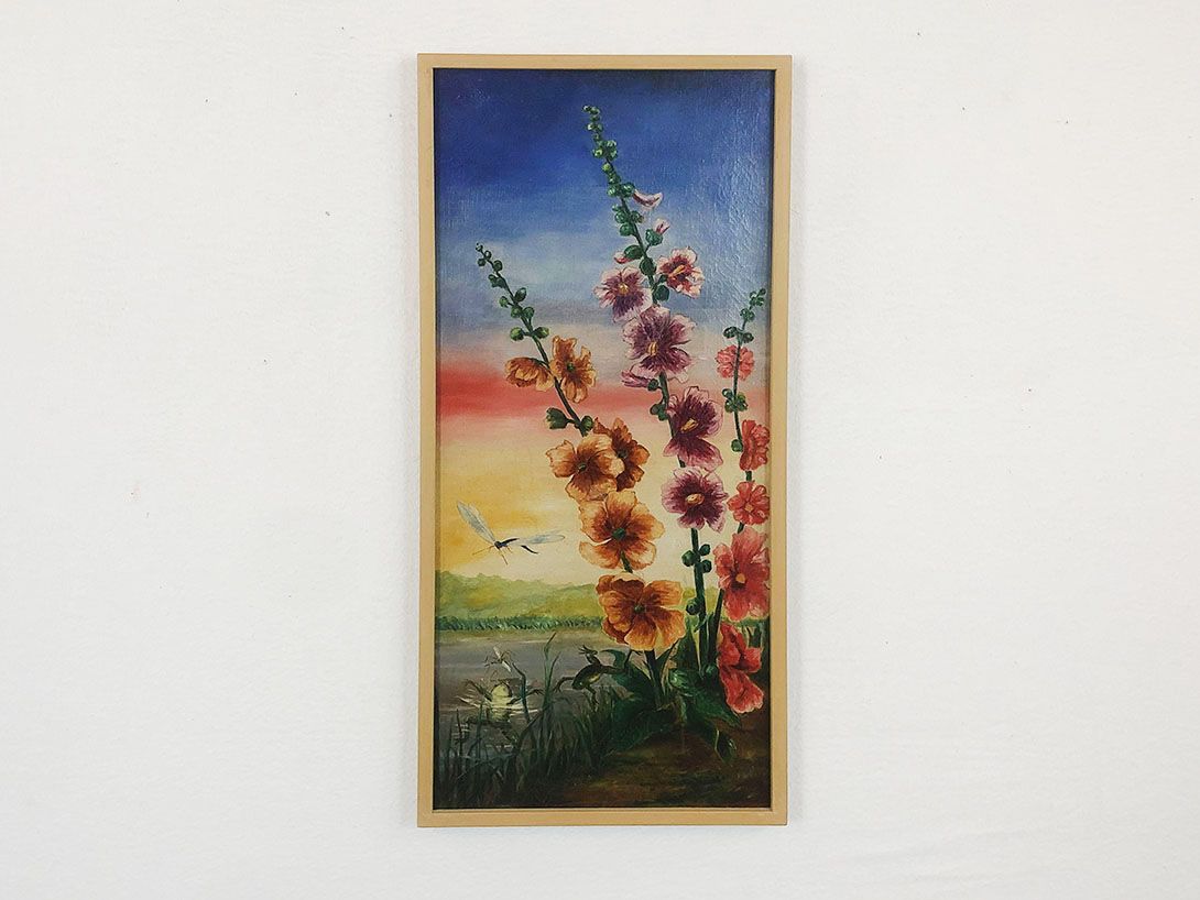 Foto Set of Three Paintings of Birds and Flowers 24D6