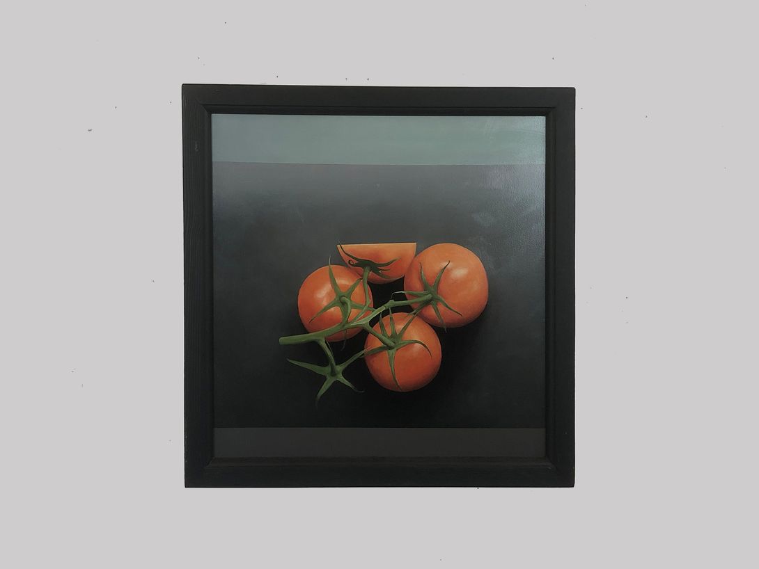 Foto Surrealist Oil Painting Tomato Still Life h63x63 5A4