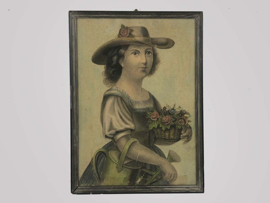 Foto Biedermeier Portrait of a Lady with Flowers h67x49 26E7
