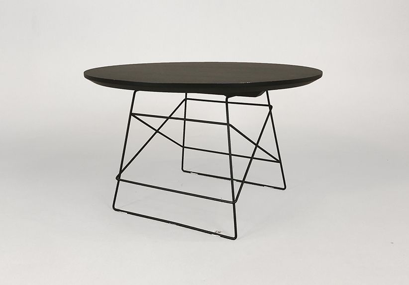 Foto Black Coffee Table with Metal Stand h42x70