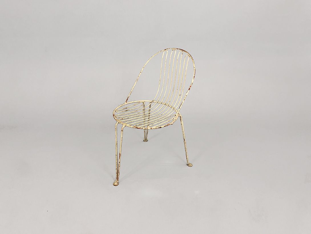 Foto Patinated Mauser Garden Side Chair Kassel 1954