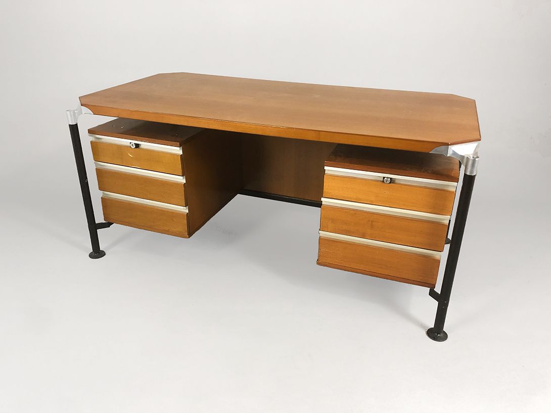 Foto Wooden Desk with Drawers h74x160x80