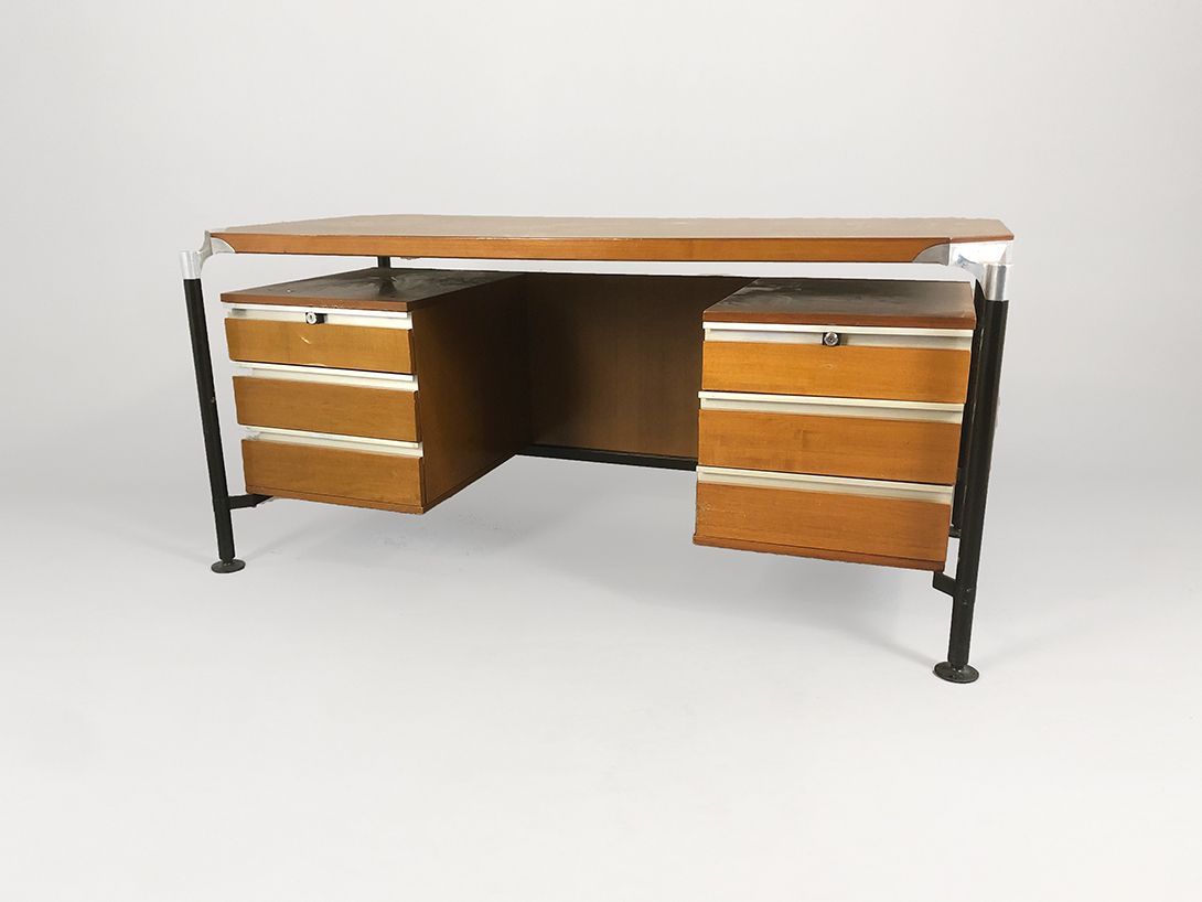 Foto Wooden Desk with Drawers h74x160x80