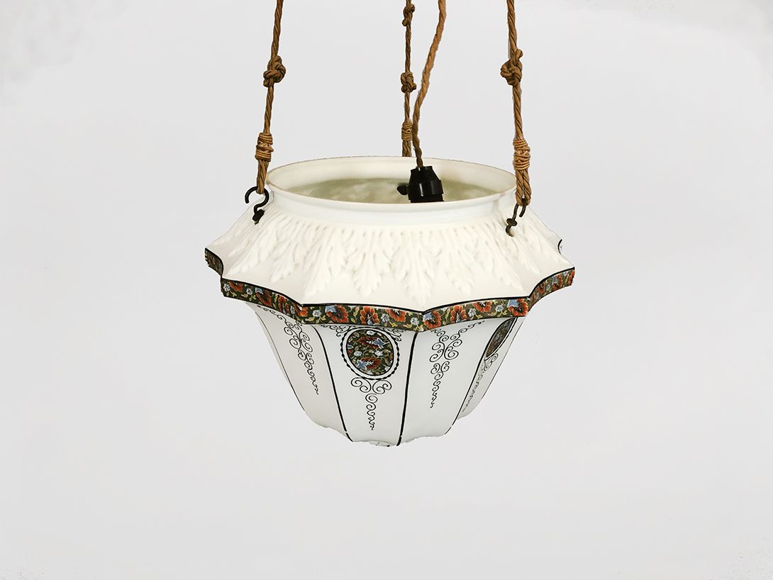 Foto Frosted Glass Pendant Lamp Berlin 1910 ø40