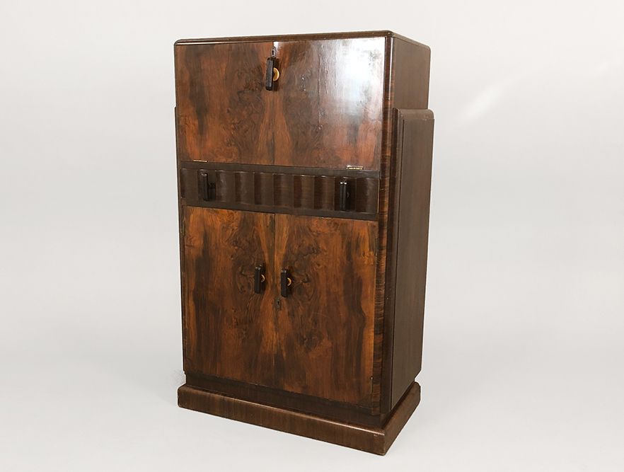 Foto Mirrored Liquor Cabinet Art Deco h146
