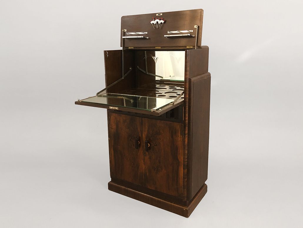 Foto Mirrored Liquor Cabinet Art Deco h146