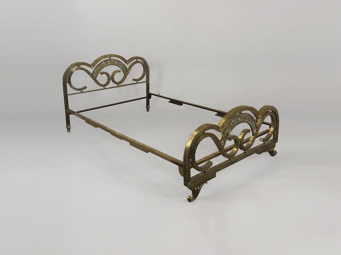 Foto Art Deco Brass Bed Frame 201&#215;136 Cannes 1930