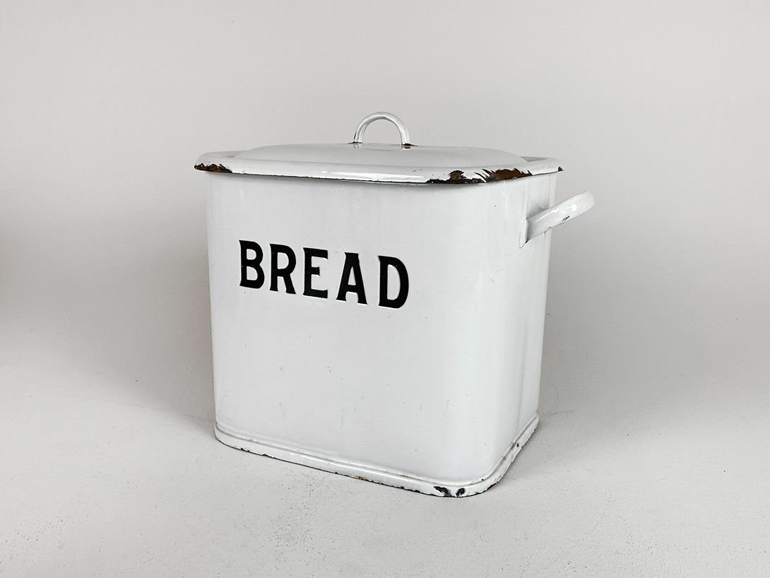 Foto Enamel Bread Box h26x27x22