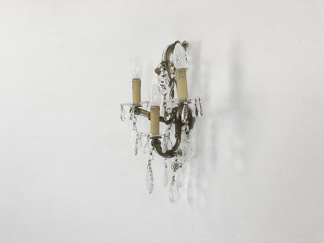 Foto Brass Wall Lamp with Three Candles h43