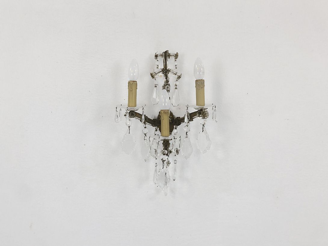 Foto Brass Wall Lamp with Three Candles h43
