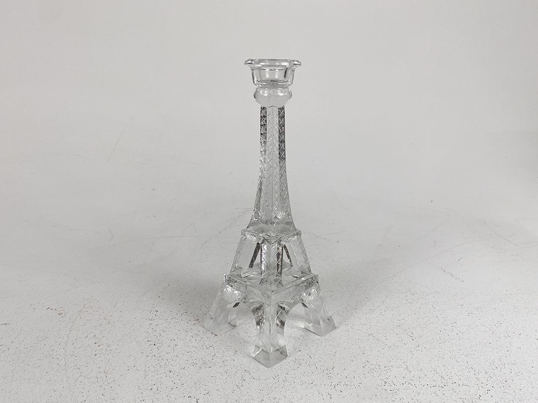 Foto Glass Eiffel Tower Candle Holder h25x9