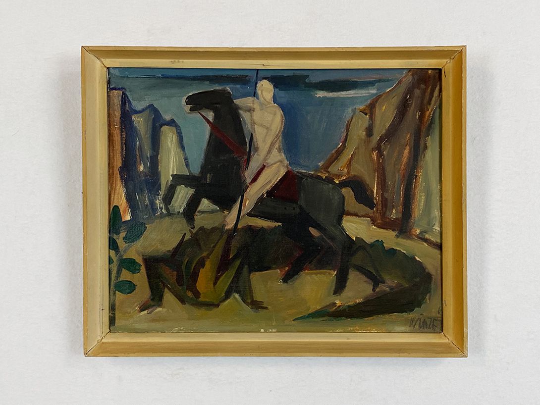 Foto Oil Painting of St. George defeating the Dragon h37x45 16D18