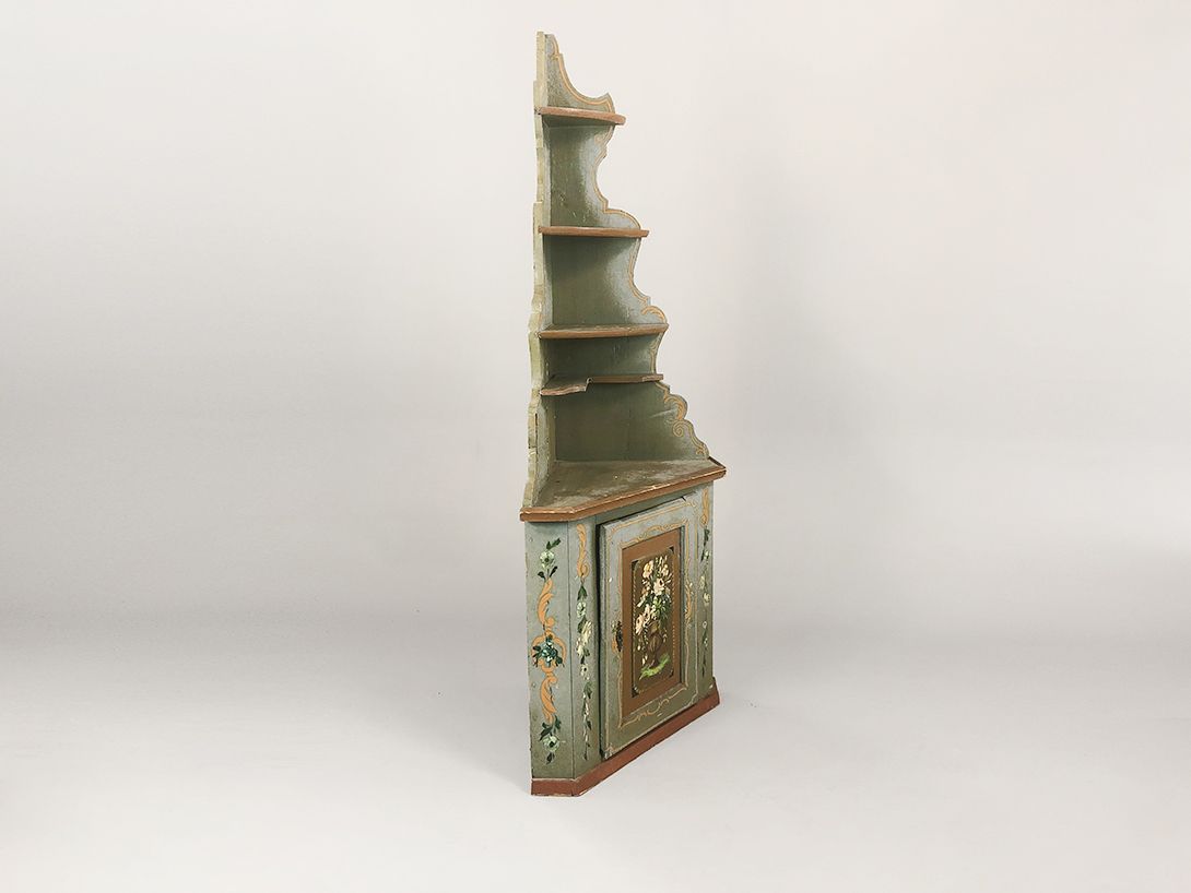 Foto Green Corner Farmer Folklore Painted Antique Cabinet