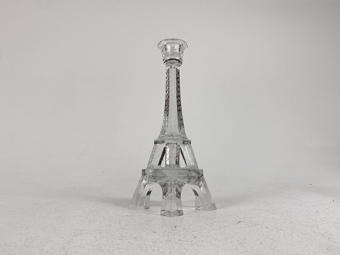 Foto Glass Eiffel Tower Candle Holder h25x9