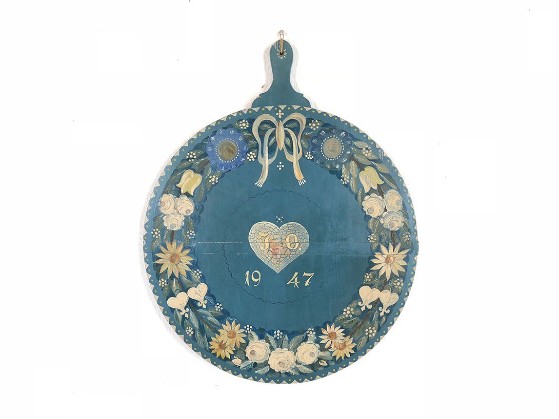 Foto Decorative Blue Wooden Kitchen Board J.O. 1947 h71x58 17E10