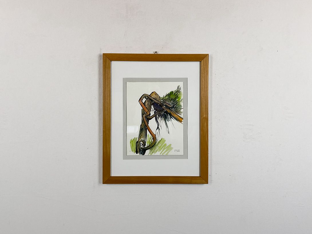 Foto Water Color Painting of a Falling Tree h70 29D10