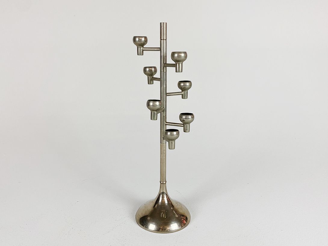 Foto Chrome Adjustable Candle Holder
