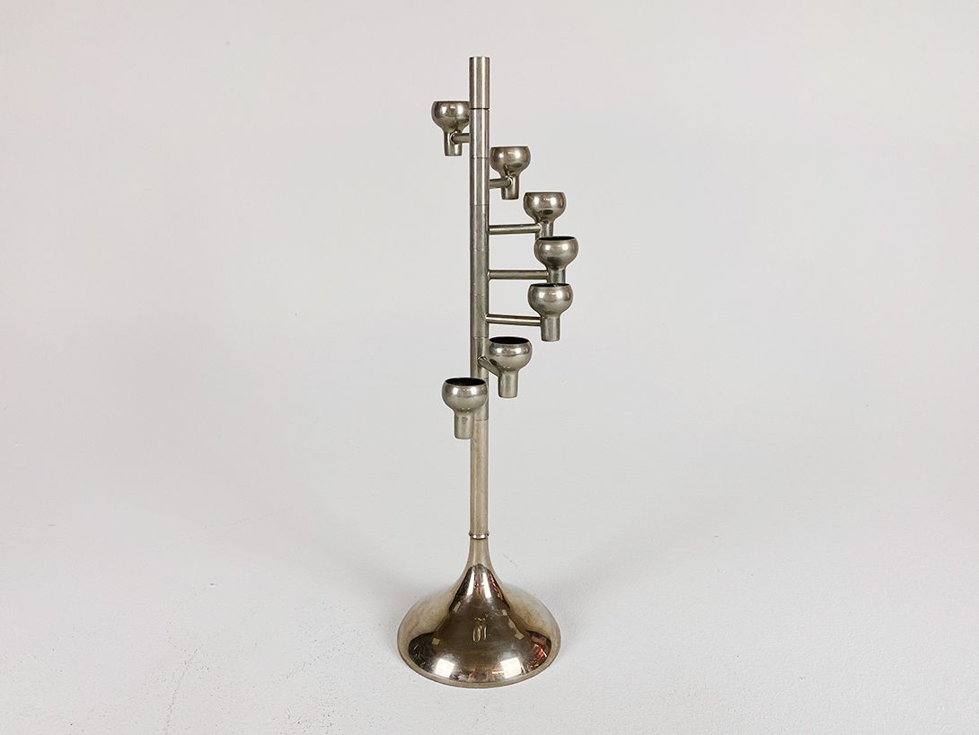 Foto Chrome Adjustable Candle Holder