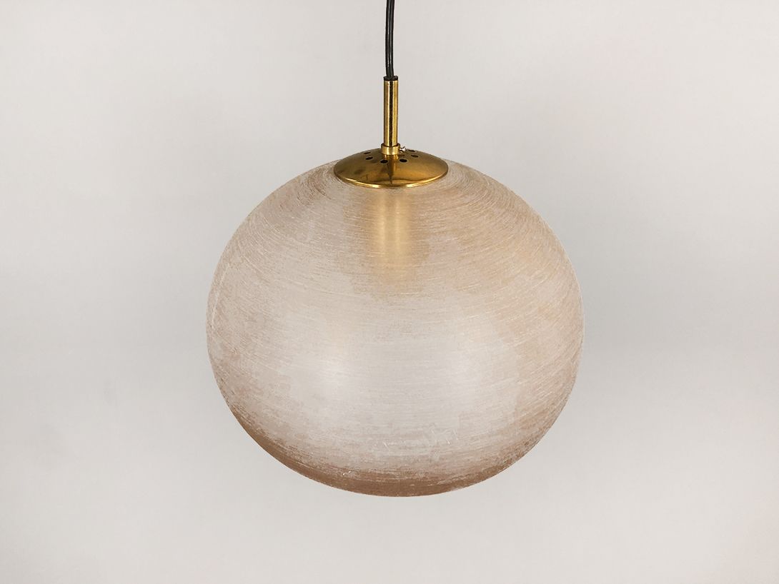 Foto Hanging Lamp Glass 1970s Brass Pendant ø40