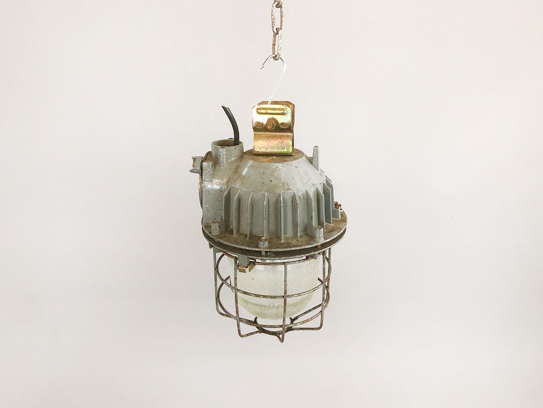 Foto Pendant Bunker Lamp Industrial Caged Light  h40