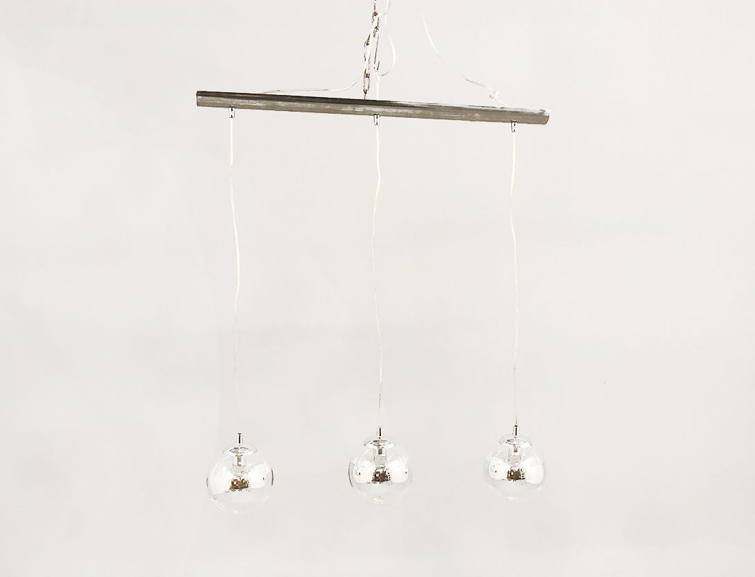 Foto Glass Chrome Balls Hanging Lamp 1974 h90