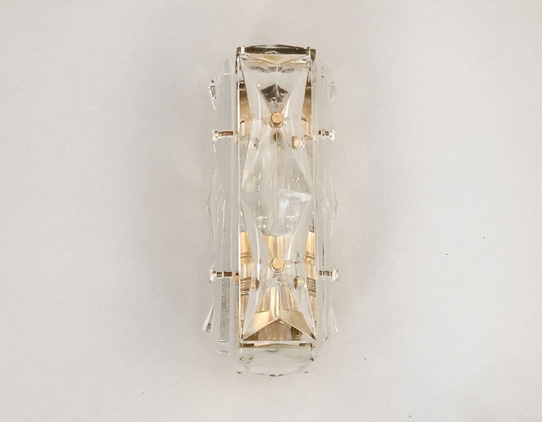 Foto Small Wall Sconces Brass Kinkeldey Faceted Chrystal Glass Metall h24