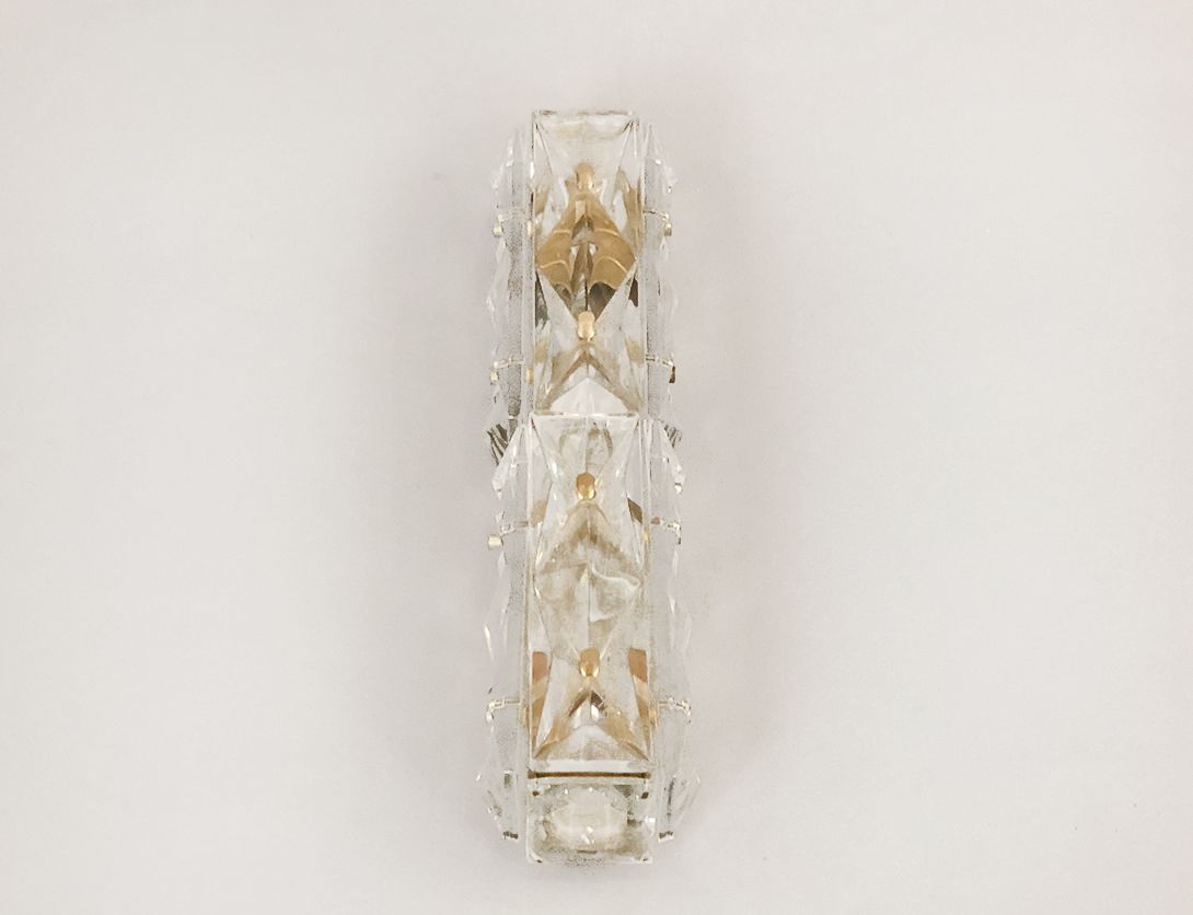 Foto Large Wall Sconces Brass Kinkeldey Faceted Chrystal Glass Metall h44